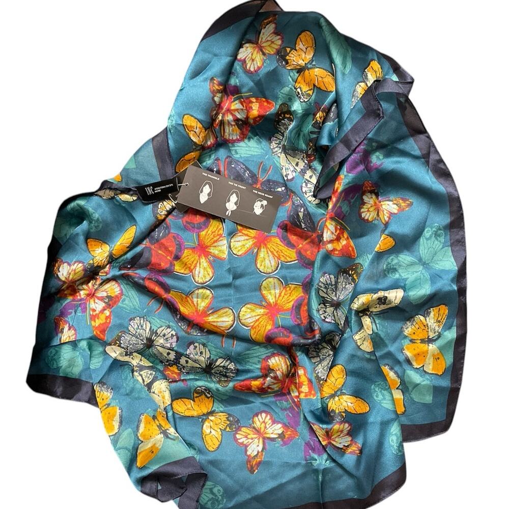 Inc International Concepts Butterfly Kaleidoscope Scarf in Teal NWT - Picture 4 of 16